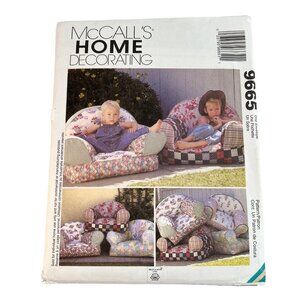McCalls 9665 Home Decorating Pattern Kids Soft Chair 1998 UNCUT